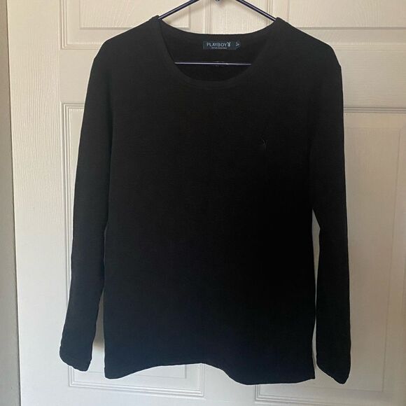 PLAYBOY Women’s Black Fleece Lined Sweatshirt Size XL - Picture 1 of 5